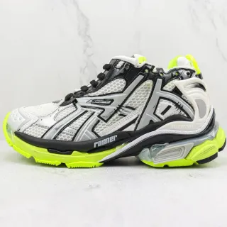 Balenciaga Runner حذاء رياضي أبيض أسود أصفر نيون سميك