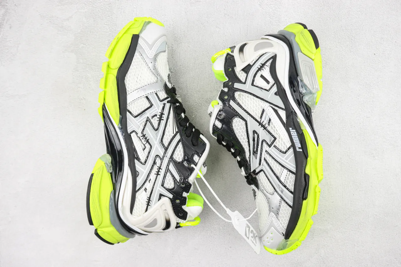 Balenciaga Runner White Black Neon Yellow Chunky Sneakers 2