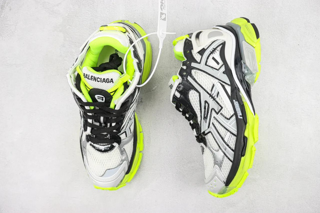 Balenciaga Runner White Black Neon Yellow Chunky Sneakers 3