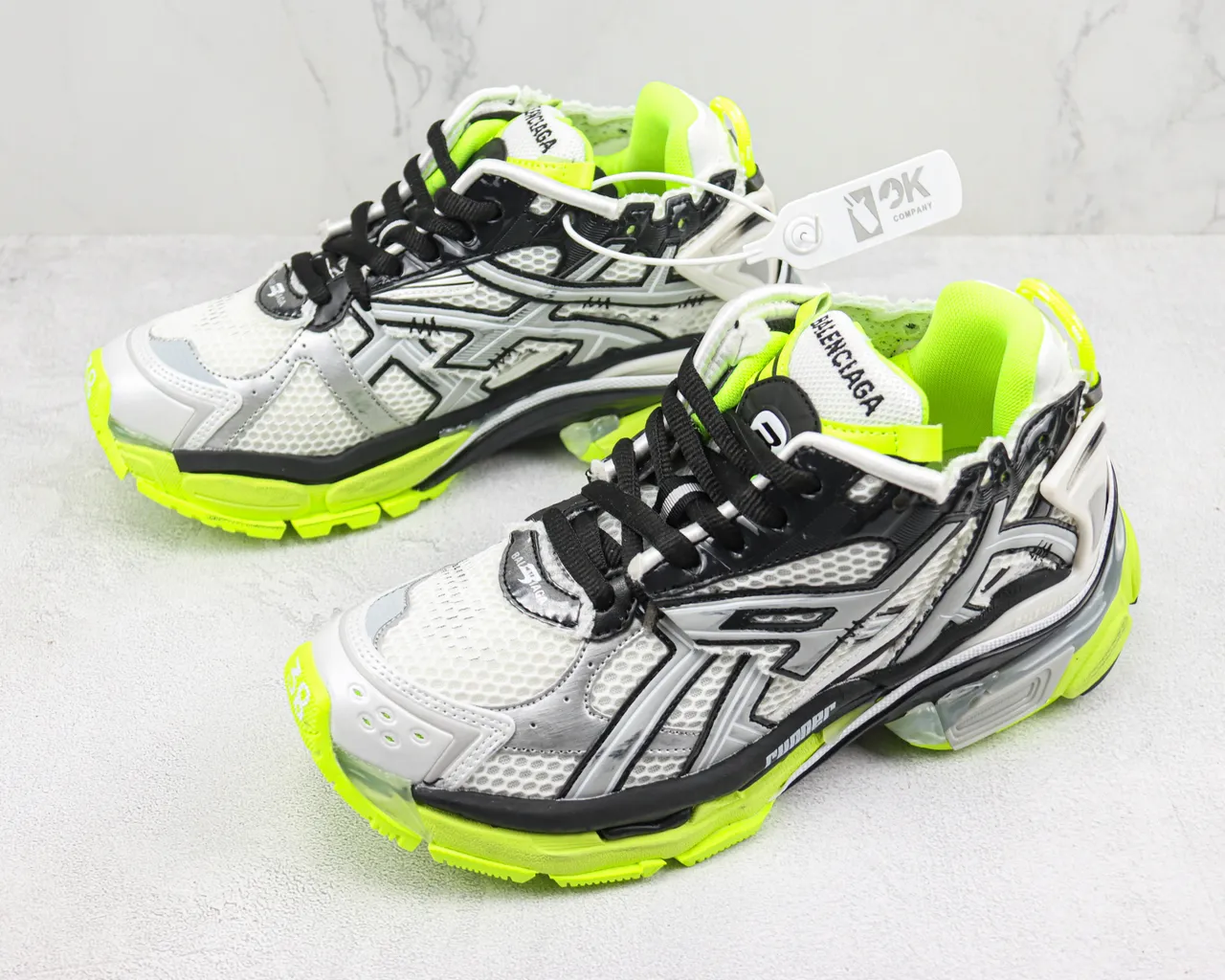 Balenciaga Runner White Black Neon Yellow Chunky Sneakers 4