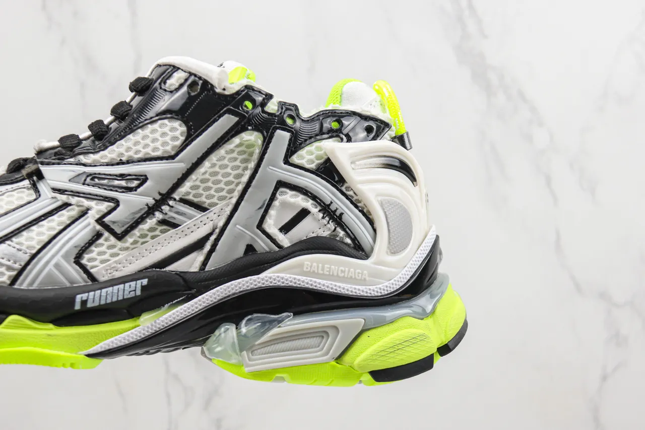 Balenciaga Runner White Black Neon Yellow Chunky Sneakers 7