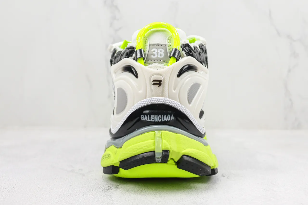 Balenciaga Runner White Black Neon Yellow Chunky Sneakers 9