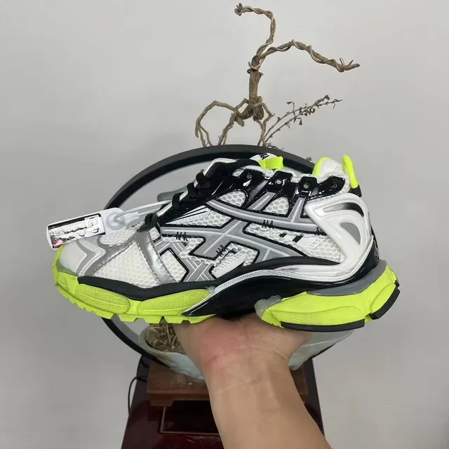 Balenciaga Runner White Black Silver Neon Yellow Chunky Sneakers 8