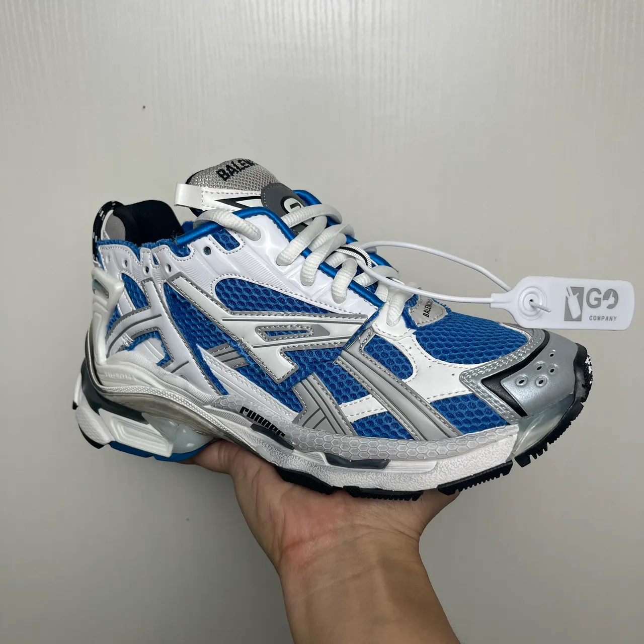Balenciaga Runner White Blue Silver Chunky Sneakers 2