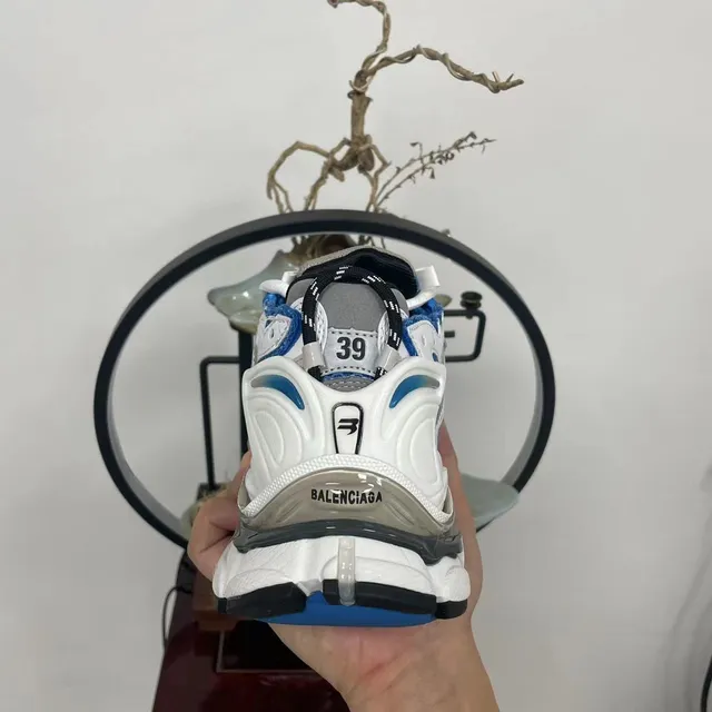 Balenciaga Runner White Blue Silver Chunky Sneakers 4