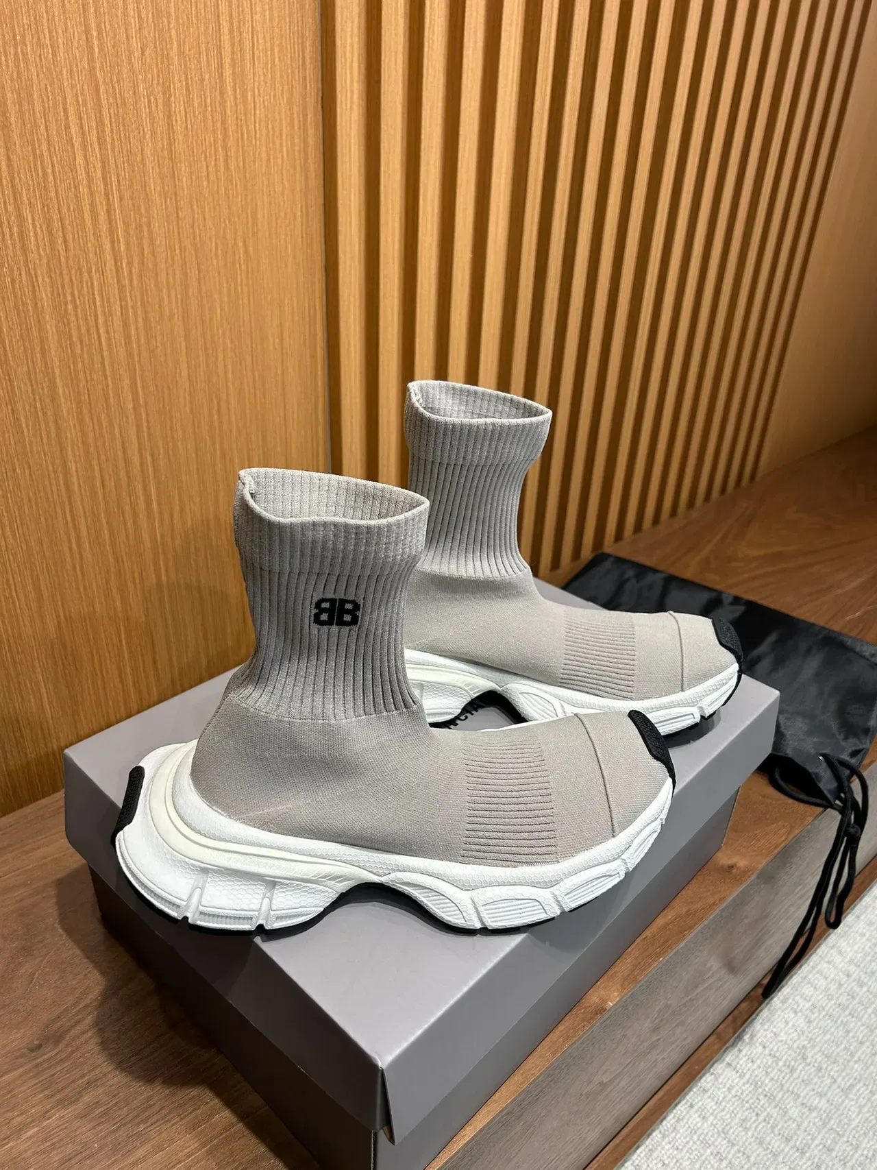 Balenciaga Speed Trainer حذاء أسلوب حياة تريكو رمادي 3