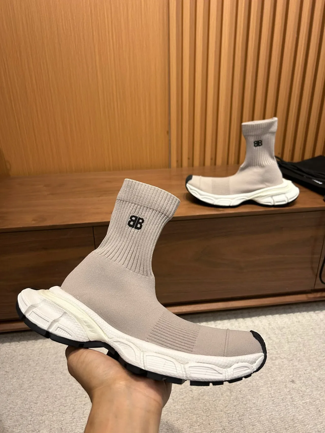 Balenciaga Speed Trainer حذاء أسلوب حياة تريكو رمادي 5