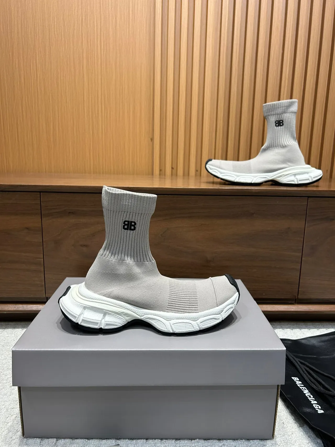 Balenciaga Speed Trainer حذاء أسلوب حياة تريكو رمادي 6