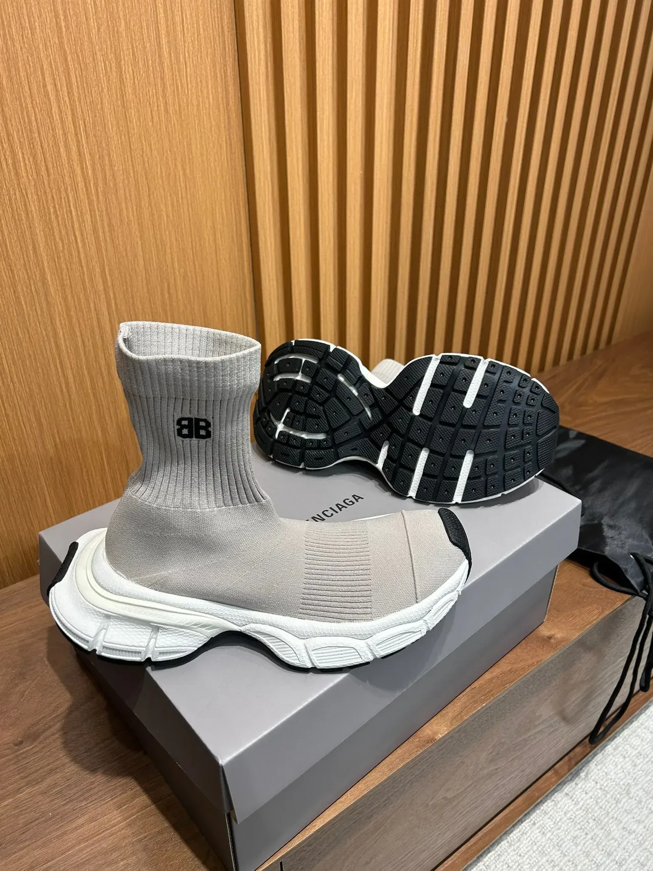 Balenciaga Speed Trainer حذاء أسلوب حياة تريكو رمادي 7