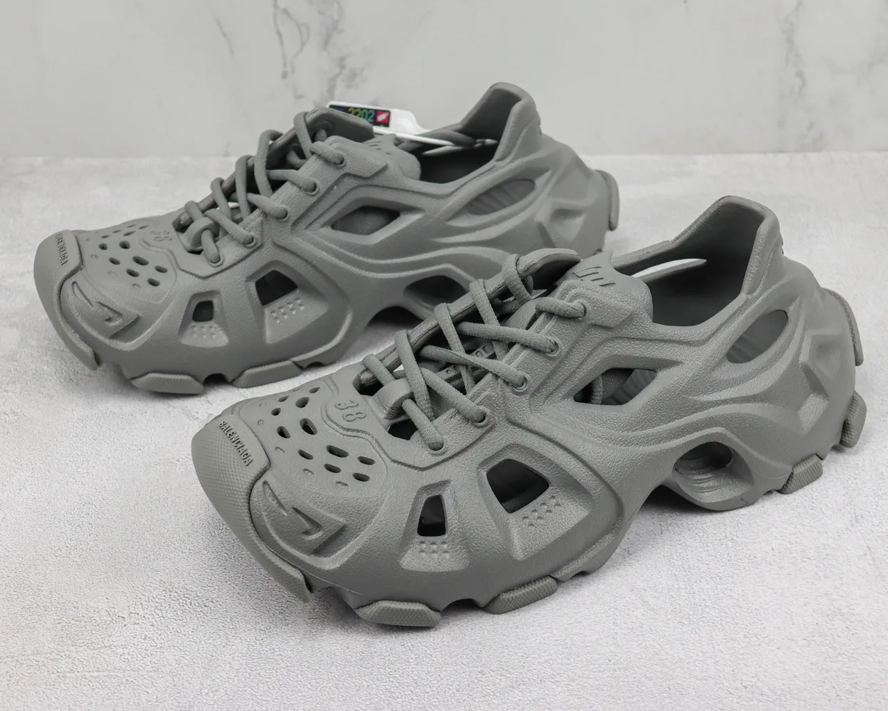 Balenciaga Speed Trainer Gray Monolithic Chunky Sneaker 4