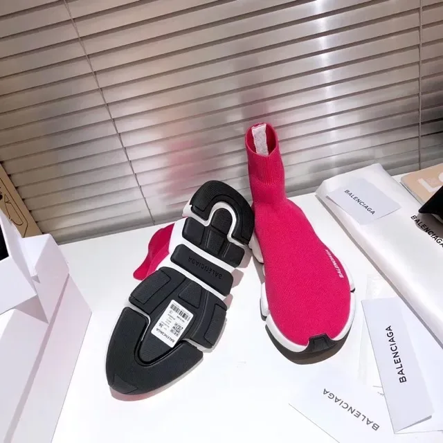 Balenciaga Speed Trainer أحمر أبيض أسود حذاء رياضي نمط حياة 2