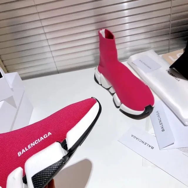 Balenciaga Speed Trainer أحمر أبيض أسود حذاء رياضي نمط حياة 7
