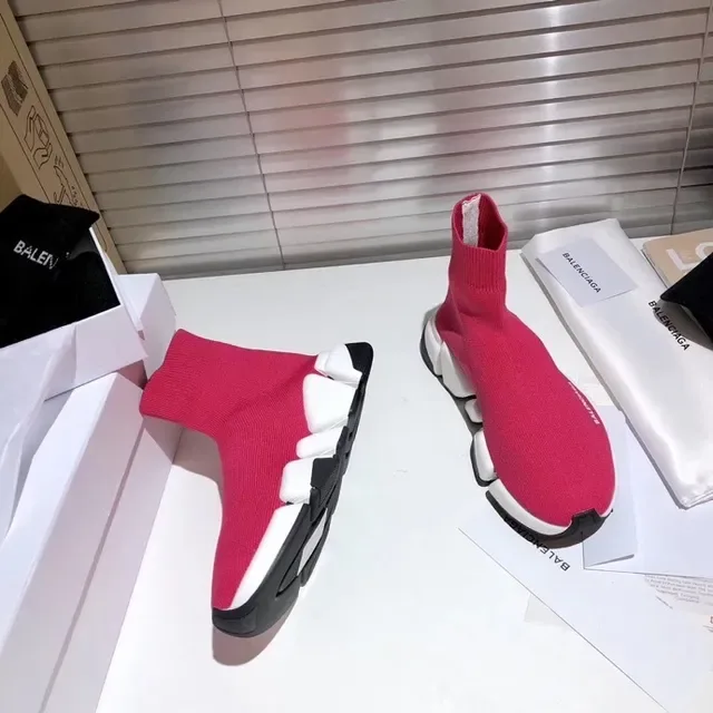 Balenciaga Speed Trainer أحمر أبيض أسود حذاء رياضي نمط حياة 8