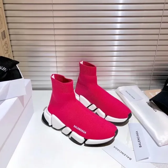 Balenciaga Speed Trainer أحمر أبيض أسود حذاء رياضي نمط حياة 9