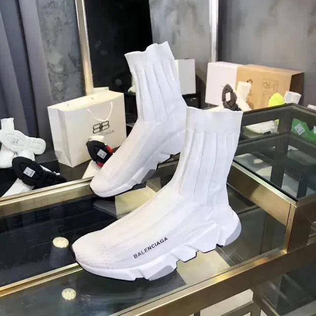 Balenciaga Speed Trainer tênis lifestyle branco e preto 5