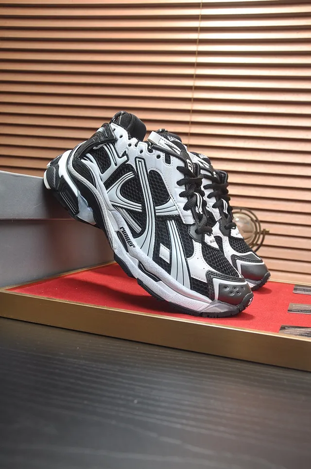 Balenciaga Track Trainer Black and White Chunky Sneakers 4