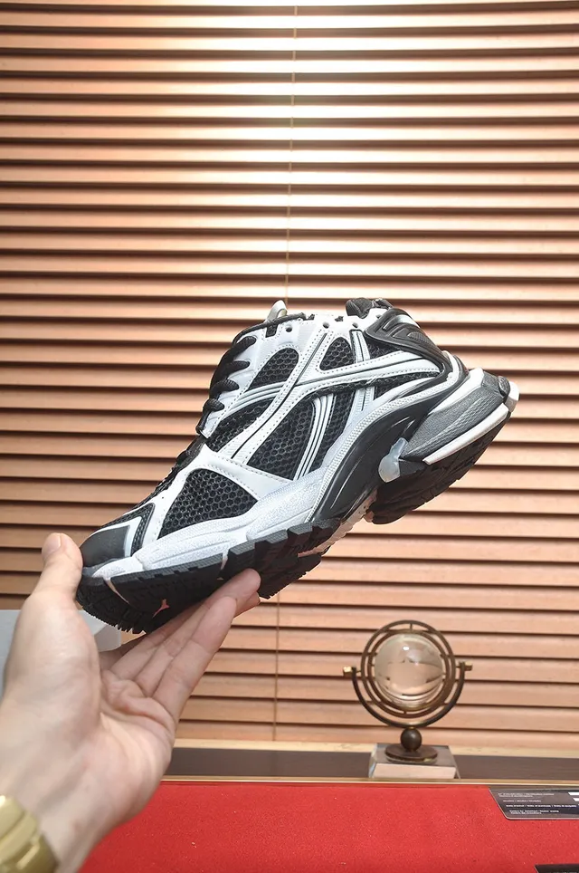 Balenciaga Track Trainer Black and White Chunky Sneakers 5