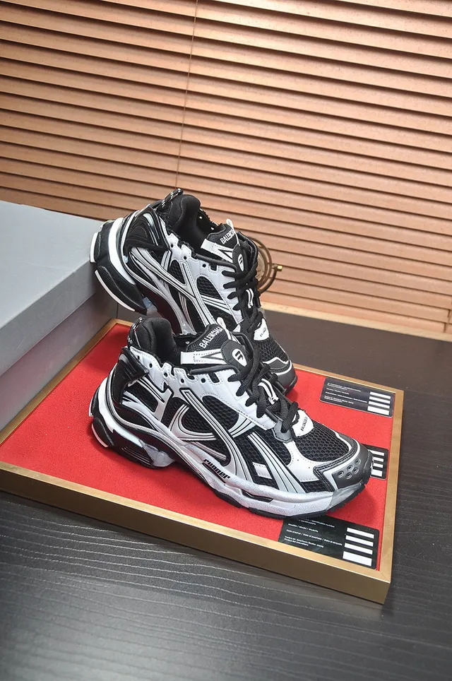 Balenciaga Track Trainer Black and White Chunky Sneakers 6