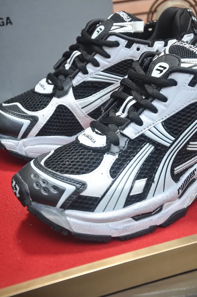 Balenciaga Track Trainer Black and White Chunky Sneakers 8