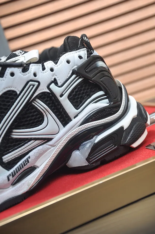 Balenciaga Track Trainer Black and White Chunky Sneakers 9