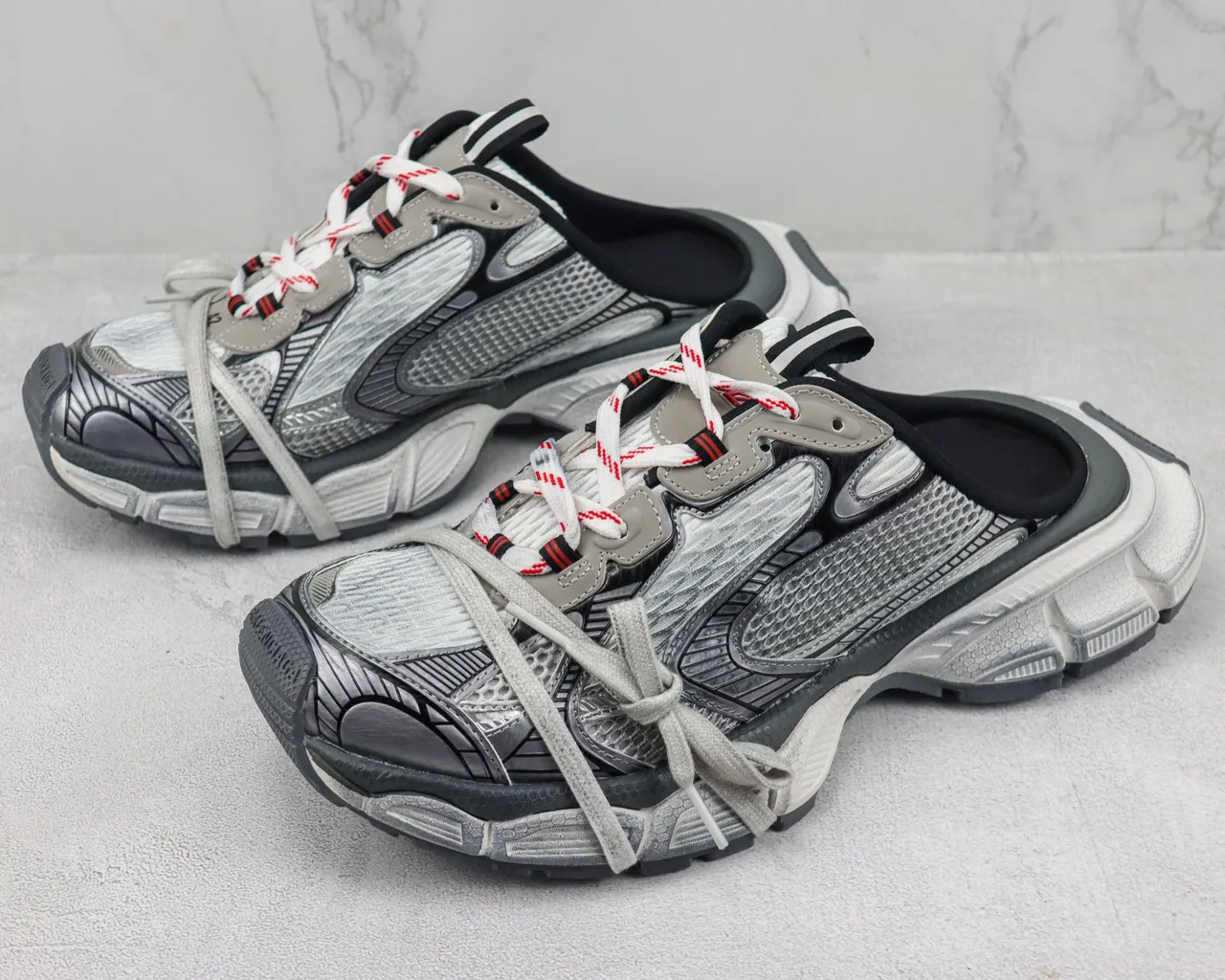 Balenciaga Track Trainer أحذية رياضية رمادية سوداء سميكة 4