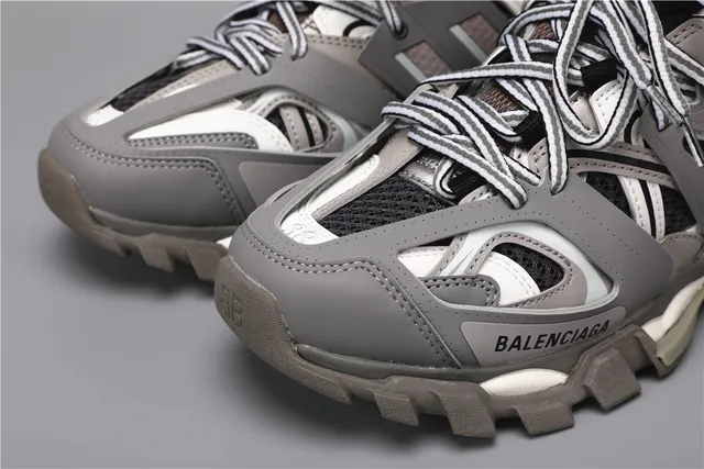 Balenciaga Track Trainer Tênis Chunky Cinza Branco Preto 4