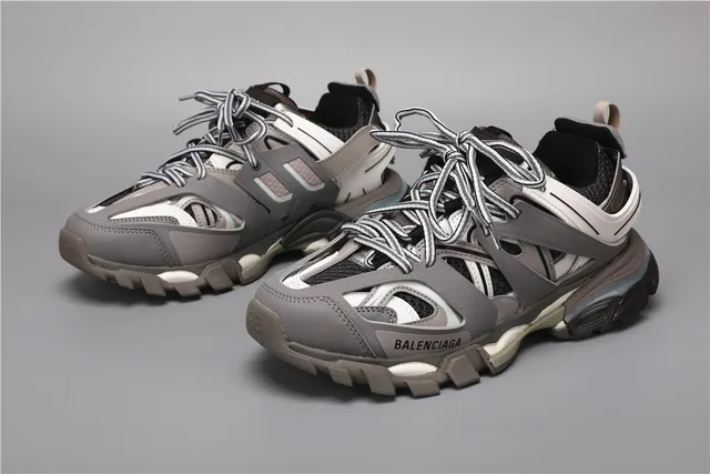 Balenciaga Track Trainer Tênis Chunky Cinza Branco Preto 5