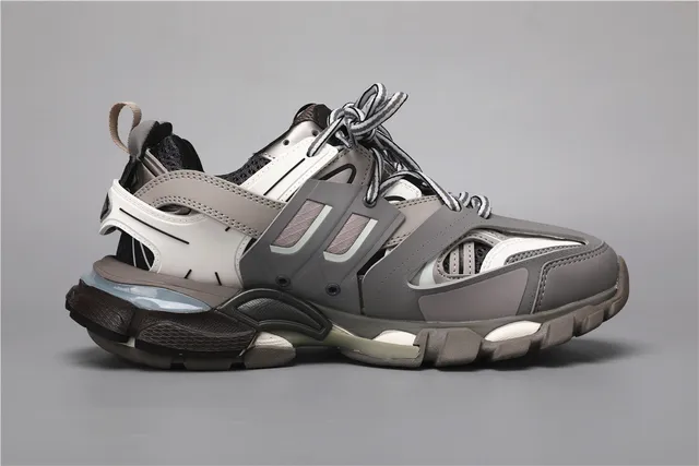 Balenciaga Track Trainer Tênis Chunky Cinza Branco Preto 8
