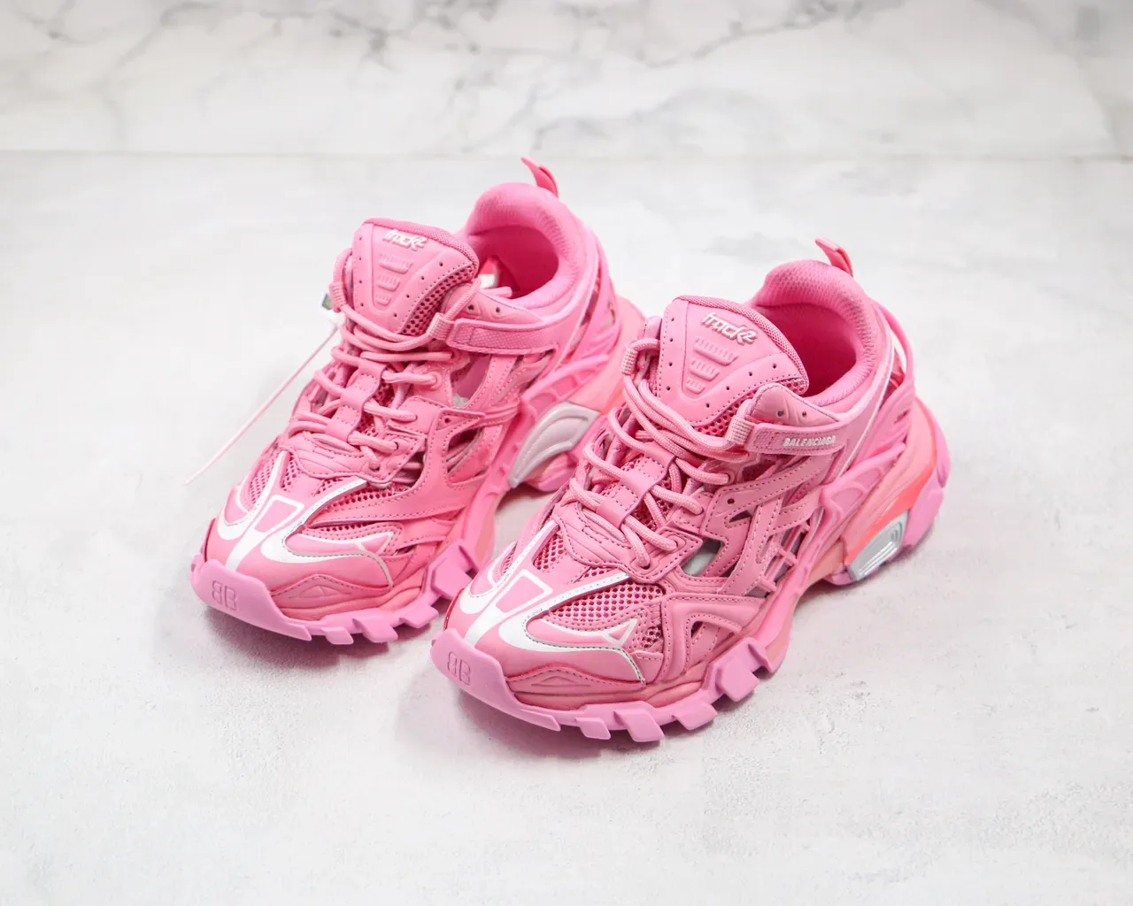 Balenciaga Track Trainer Tênis Chunky Rosa 8