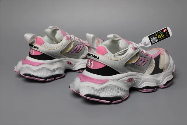 Balenciaga Track Trainer tênis chunky rosa e branco 3
