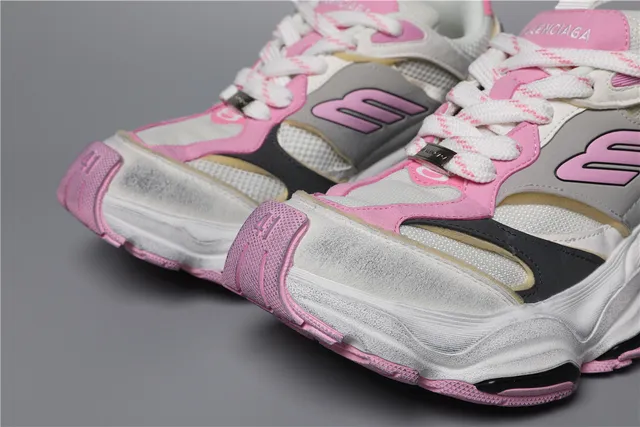 Balenciaga Track Trainer tênis chunky rosa e branco 4