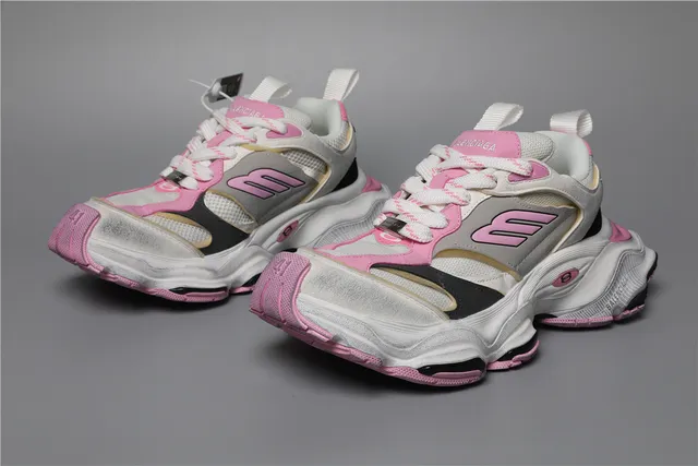 Balenciaga Track Trainer tênis chunky rosa e branco 5
