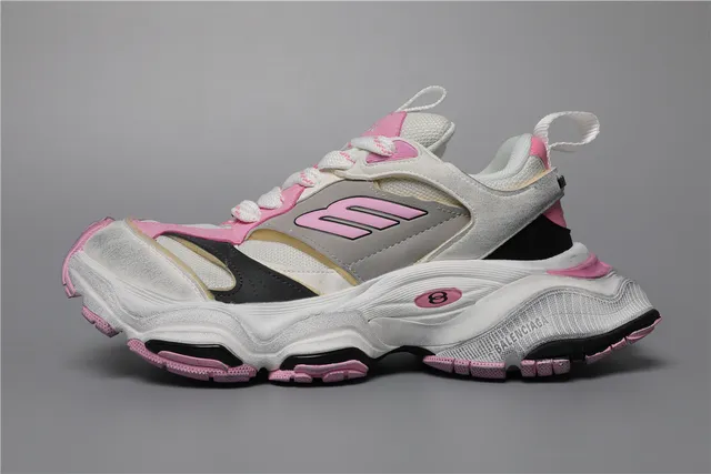 Balenciaga Track Trainer tênis chunky rosa e branco 9
