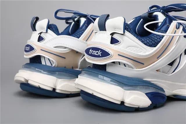 Balenciaga Track Trainer أبيض أزرق بحري أسلوب الحياة حذاء رياضي 2
