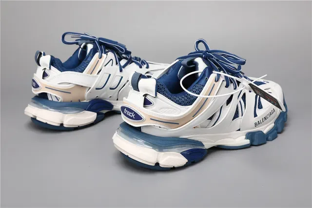 Balenciaga Track Trainer أبيض أزرق بحري أسلوب الحياة حذاء رياضي 3