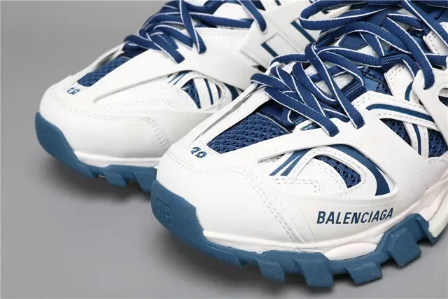 Balenciaga Track Trainer أبيض أزرق بحري أسلوب الحياة حذاء رياضي 4