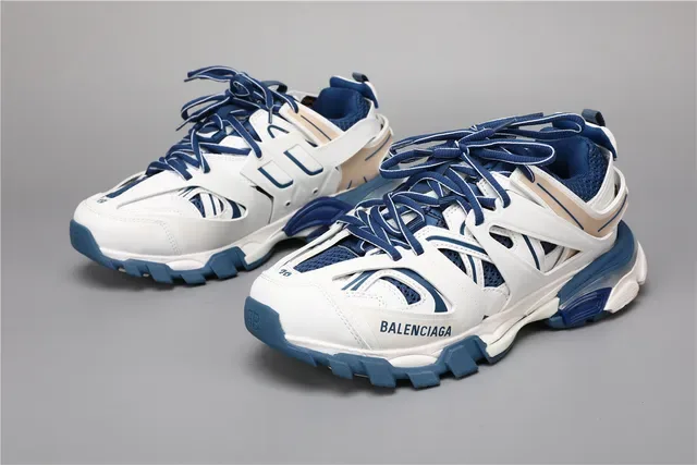 Balenciaga Track Trainer أبيض أزرق بحري أسلوب الحياة حذاء رياضي 5