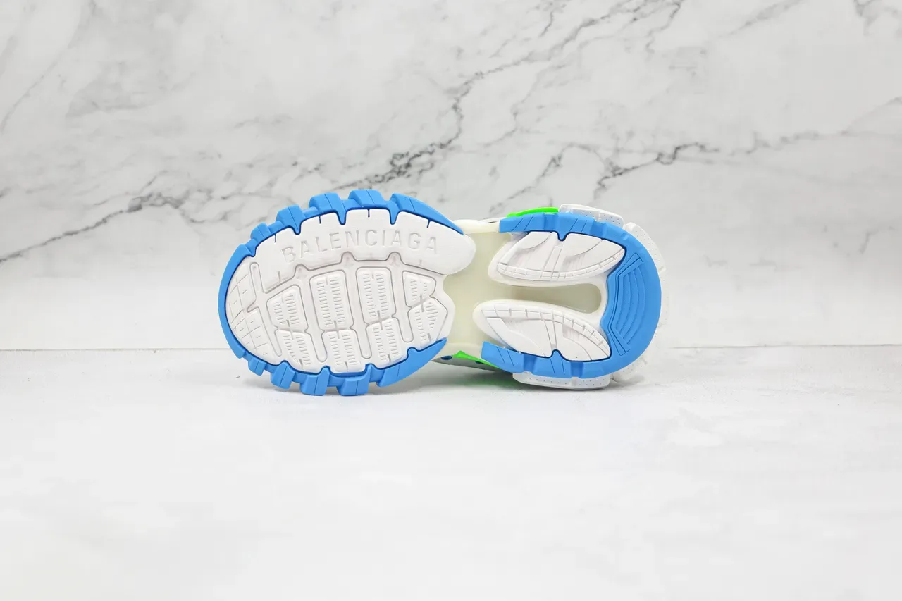 Balenciaga Track Trainer Sneakers Chunky Blancs Vert Néon Bleu 3