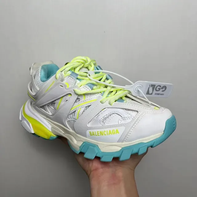 Balenciaga Track Trainer Sneakers Chunky Blanc Jaune Néon Turquoise 2
