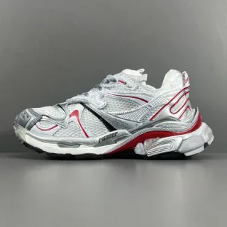 Balenciaga Track Trainer أحذية رياضية بيضاء فضية حمراء سميكة