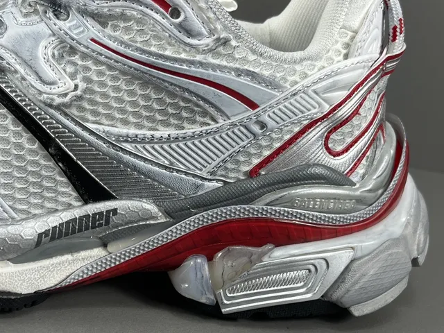Balenciaga Track Trainer White Silver Red Chunky Sneakers 7