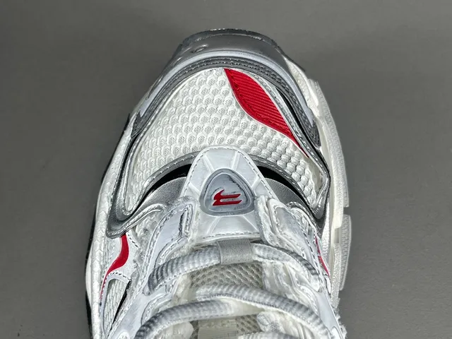 Balenciaga Track Trainer White Silver Red Chunky Sneakers 10