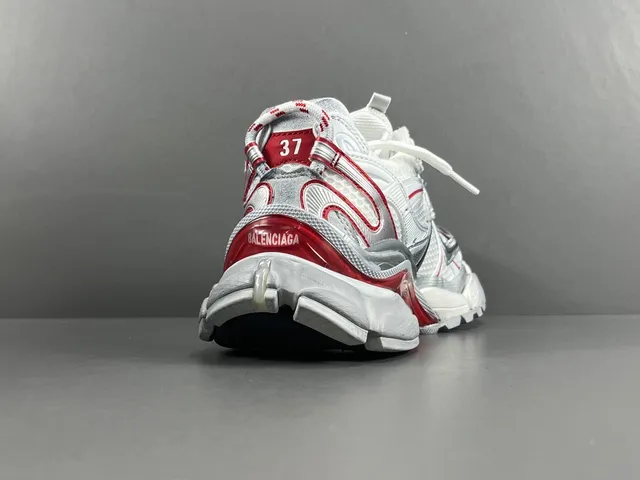 Balenciaga Track Trainer White Silver Red Chunky Sneakers 14