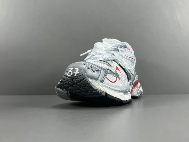 Balenciaga Track Trainer White Silver Red Chunky Sneakers 15