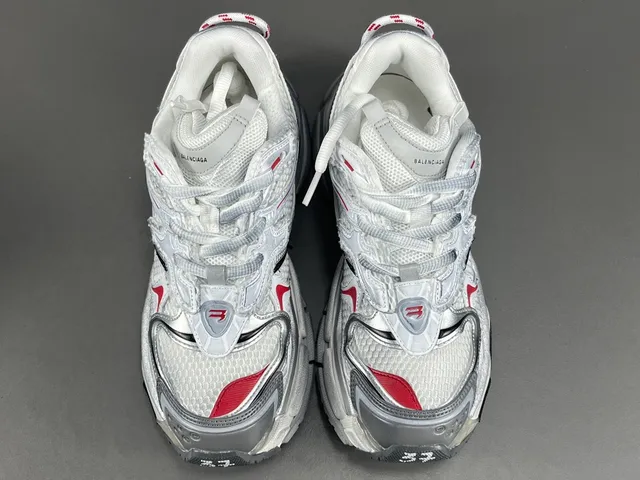 Balenciaga Track Trainer White Silver Red Chunky Sneakers 16