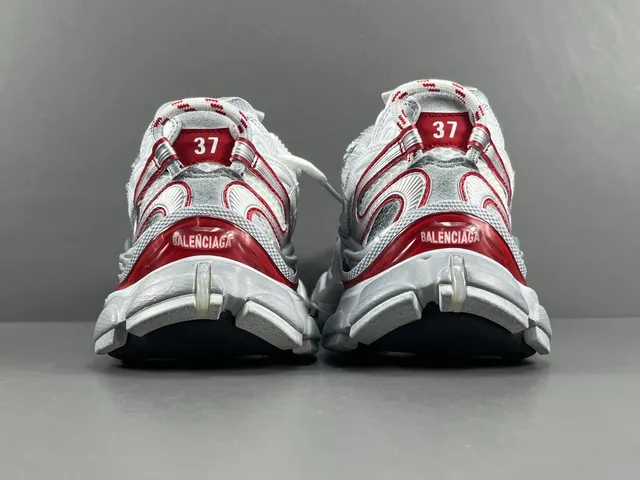 Balenciaga Track Trainer White Silver Red Chunky Sneakers 17