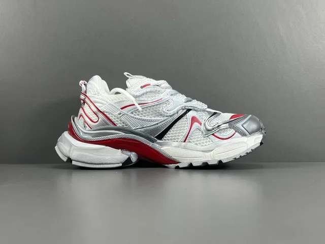 Balenciaga Track Trainer White Silver Red Chunky Sneakers 18