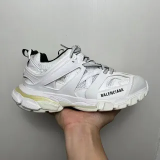 Balenciaga Track كعب أبيض رمادي الجزء العلوي السلكي متعدد الطبقات أحذية رياضية كثيفة التكايا