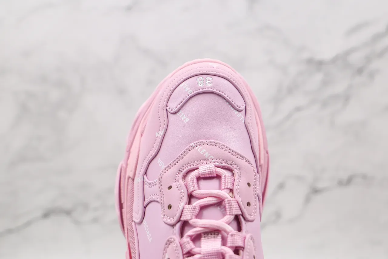 Balenciaga Triple S Chunky Sneakers Rose Monochromatique 5