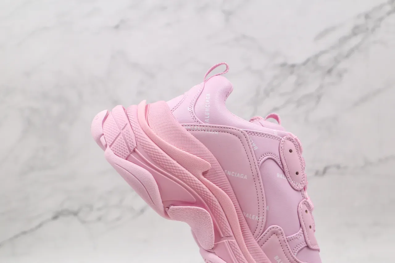 Balenciaga Triple S Chunky Sneakers Rose Monochromatique 6